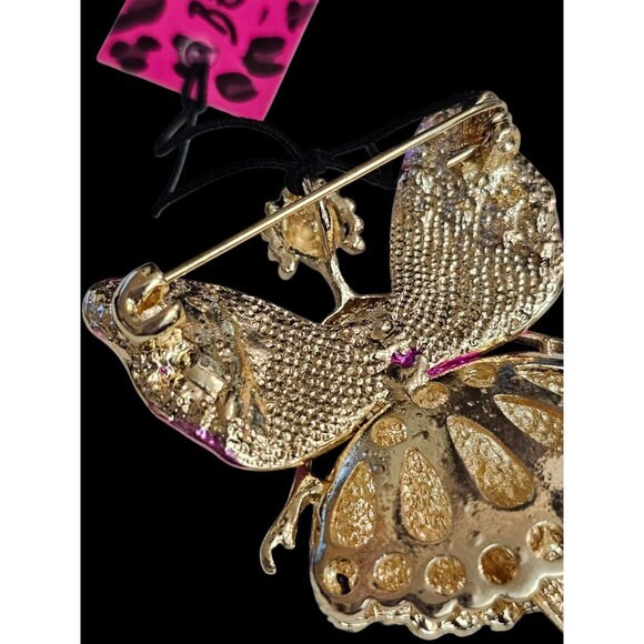 BETSEY JOHNSON LOVELY FAIRY BALLET ANGEL CRYSTAL PENDANT NECKLACE/BROOCH - Picture 3 of 5